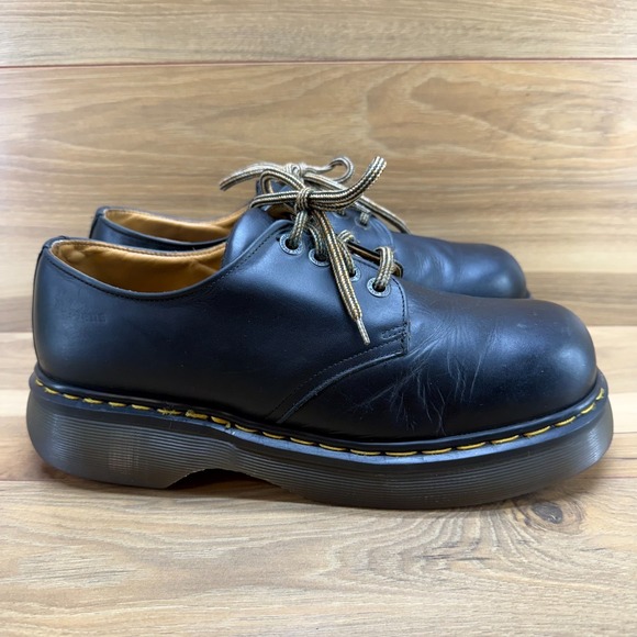 DR MARTENS Vintage Chunky 90\'s Mens 11 UK 10 Square Toe Black Oxford ENGLAND
